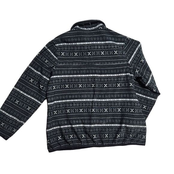 Jachs Cabin T Snap Fleece Mens XL Black and White Print Pullover - Picture 4 of 8